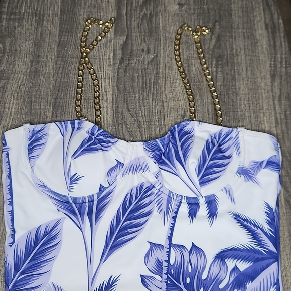 Shein Tropical Underwire Chain Strap Swimsuit - Size Small - Picture 7 of 15